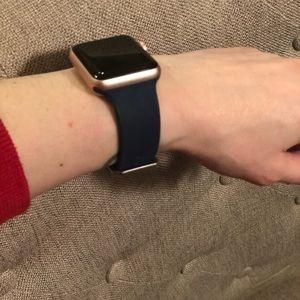 Navy blue silicone Apple Watch band 38mm